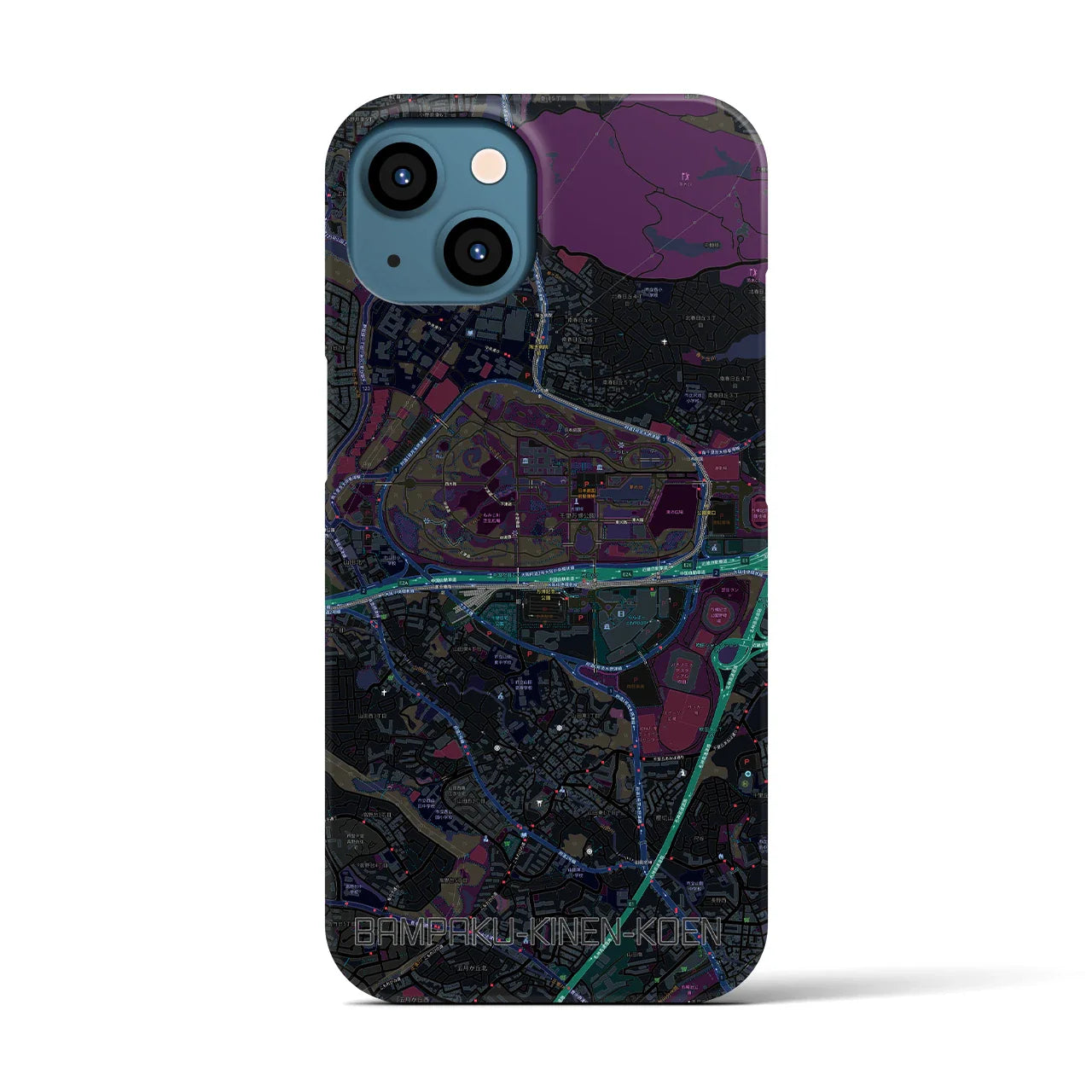 【万博記念公園(大阪府)】地図柄iPhoneケース(バックカバータイプ)