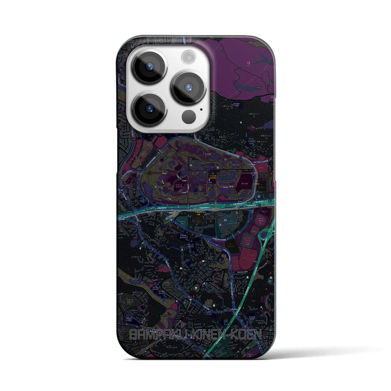 【万博記念公園(大阪府)】地図柄iPhoneケース(バックカバータイプ)