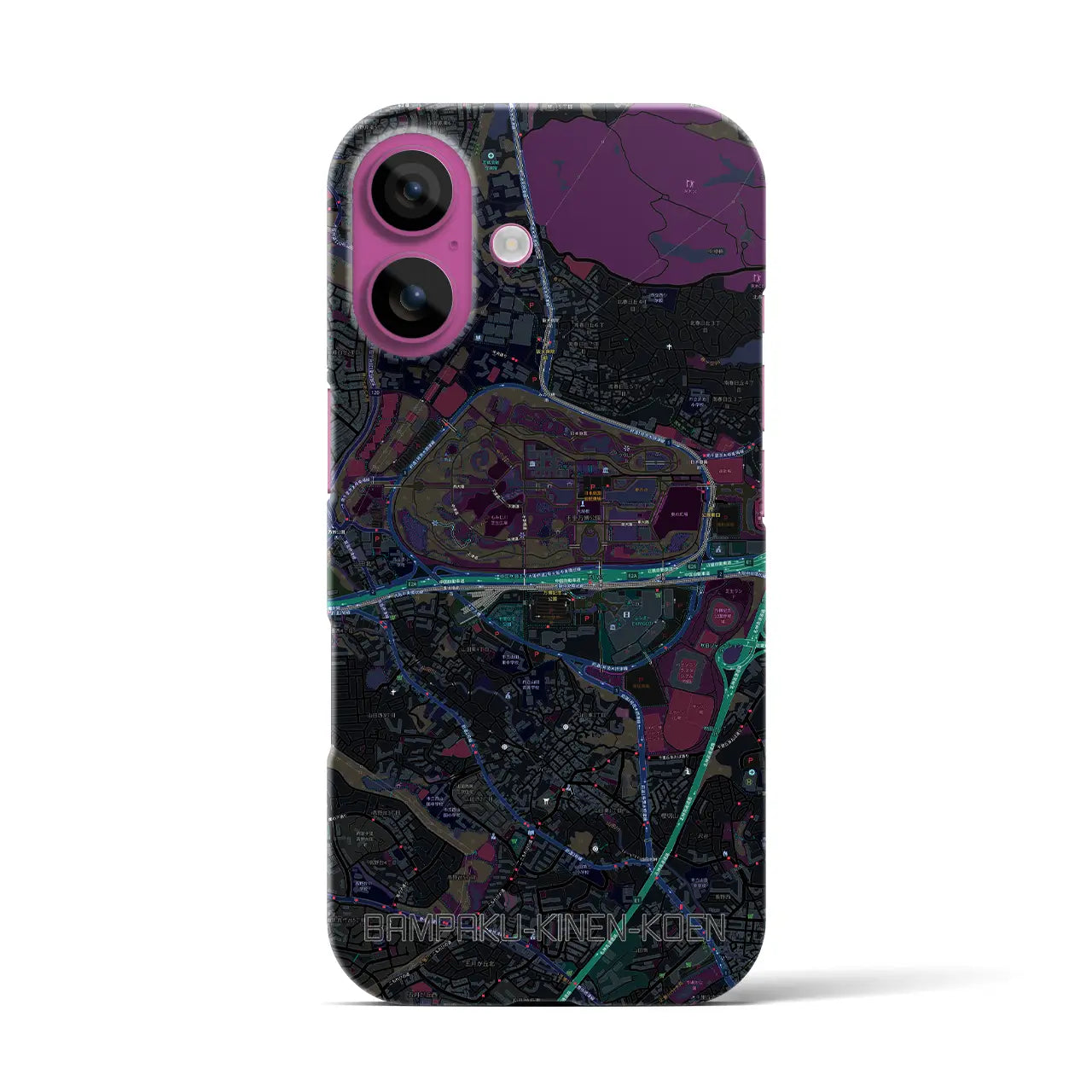 【万博記念公園(大阪府)】地図柄iPhoneケース(バックカバータイプ)