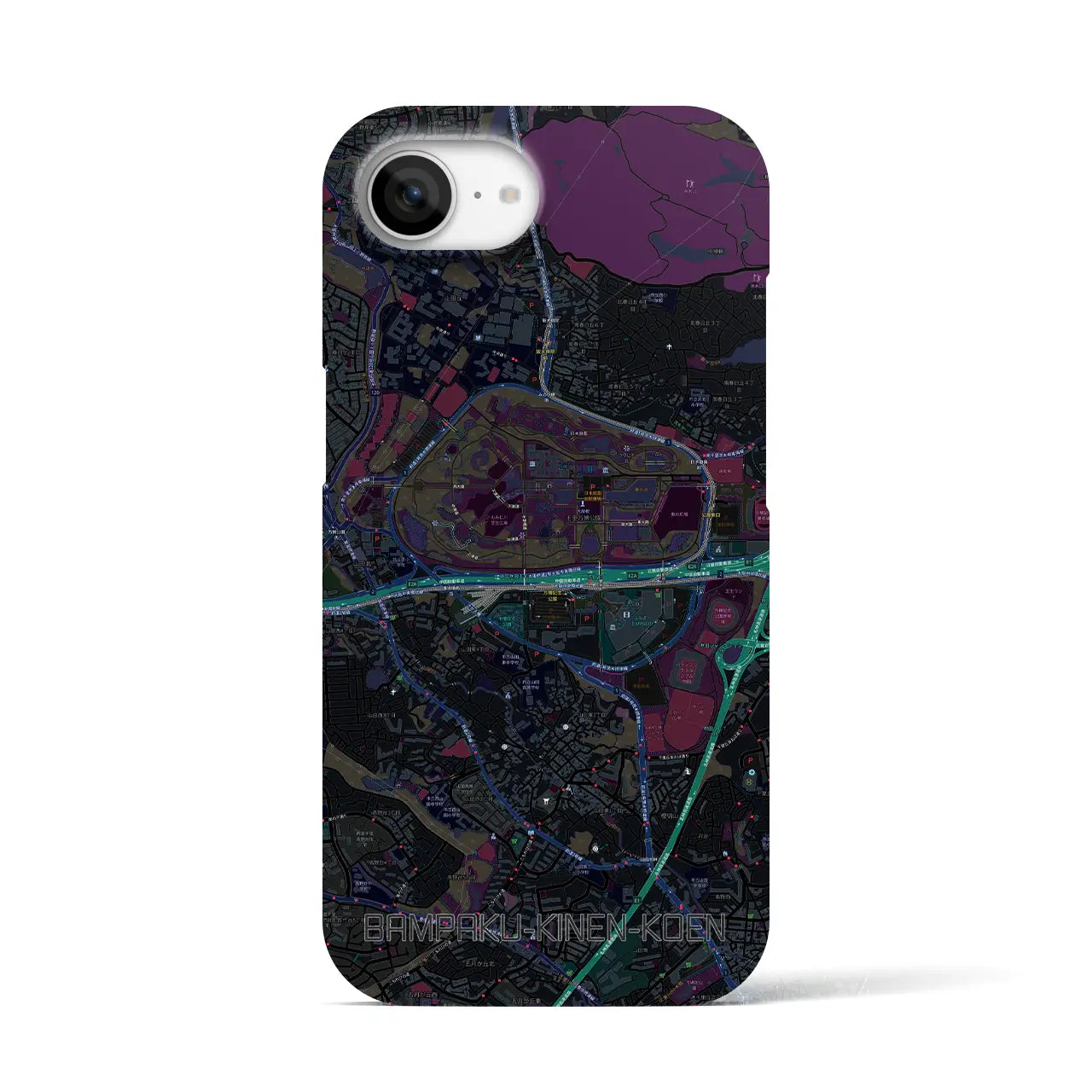 【万博記念公園(大阪府)】地図柄iPhoneケース(バックカバータイプ)
