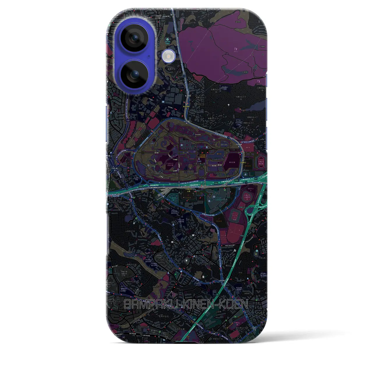 【万博記念公園(大阪府)】地図柄iPhoneケース(バックカバータイプ)