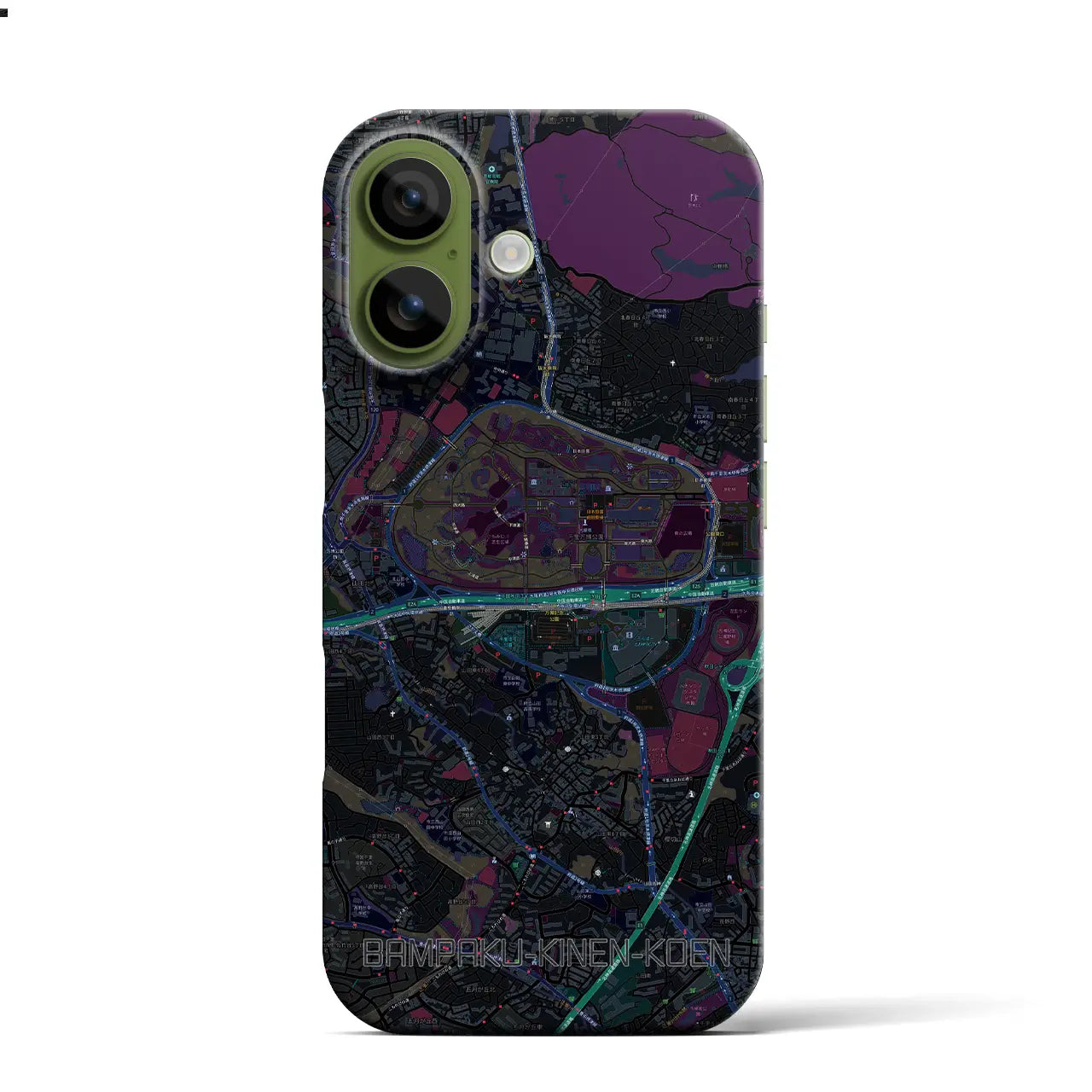 【万博記念公園(大阪府)】地図柄iPhoneケース(バックカバータイプ)