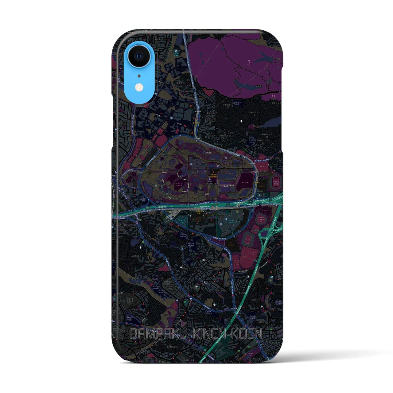 【万博記念公園(大阪府)】地図柄iPhoneケース(バックカバータイプ)