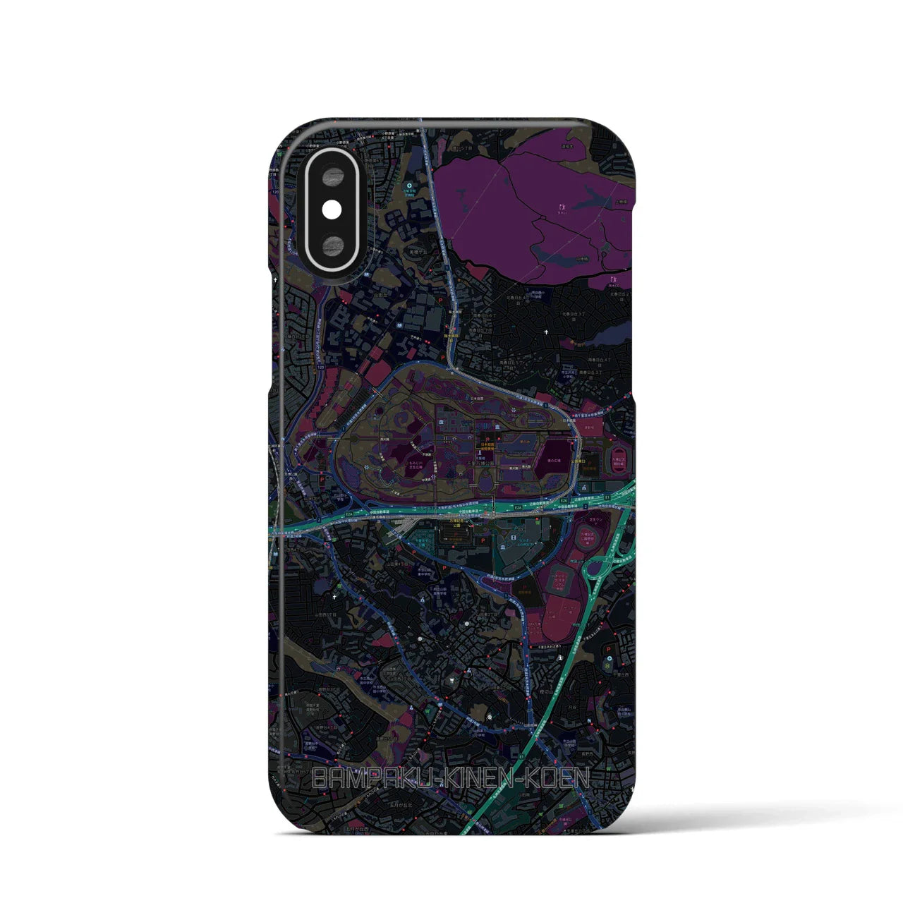 【万博記念公園(大阪府)】地図柄iPhoneケース(バックカバータイプ)