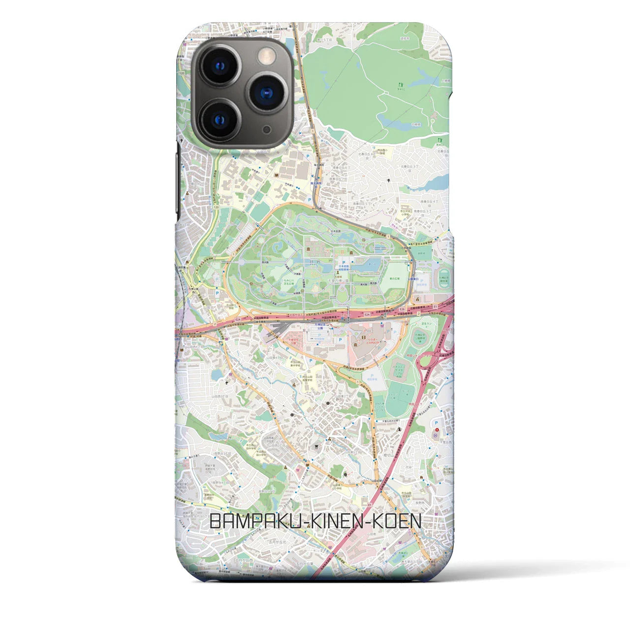 【万博記念公園(大阪府)】地図柄iPhoneケース(バックカバータイプ)