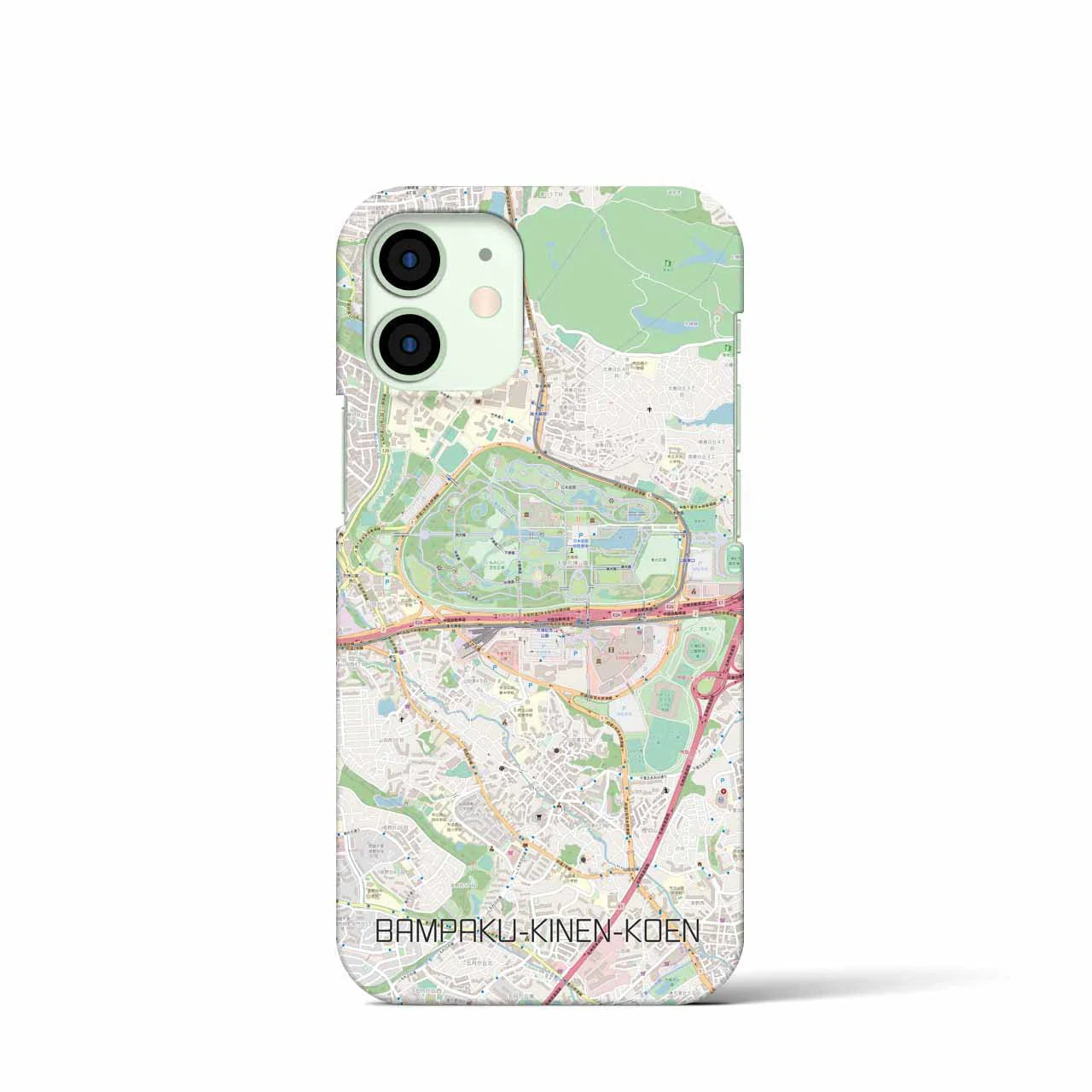 【万博記念公園(大阪府)】地図柄iPhoneケース(バックカバータイプ)