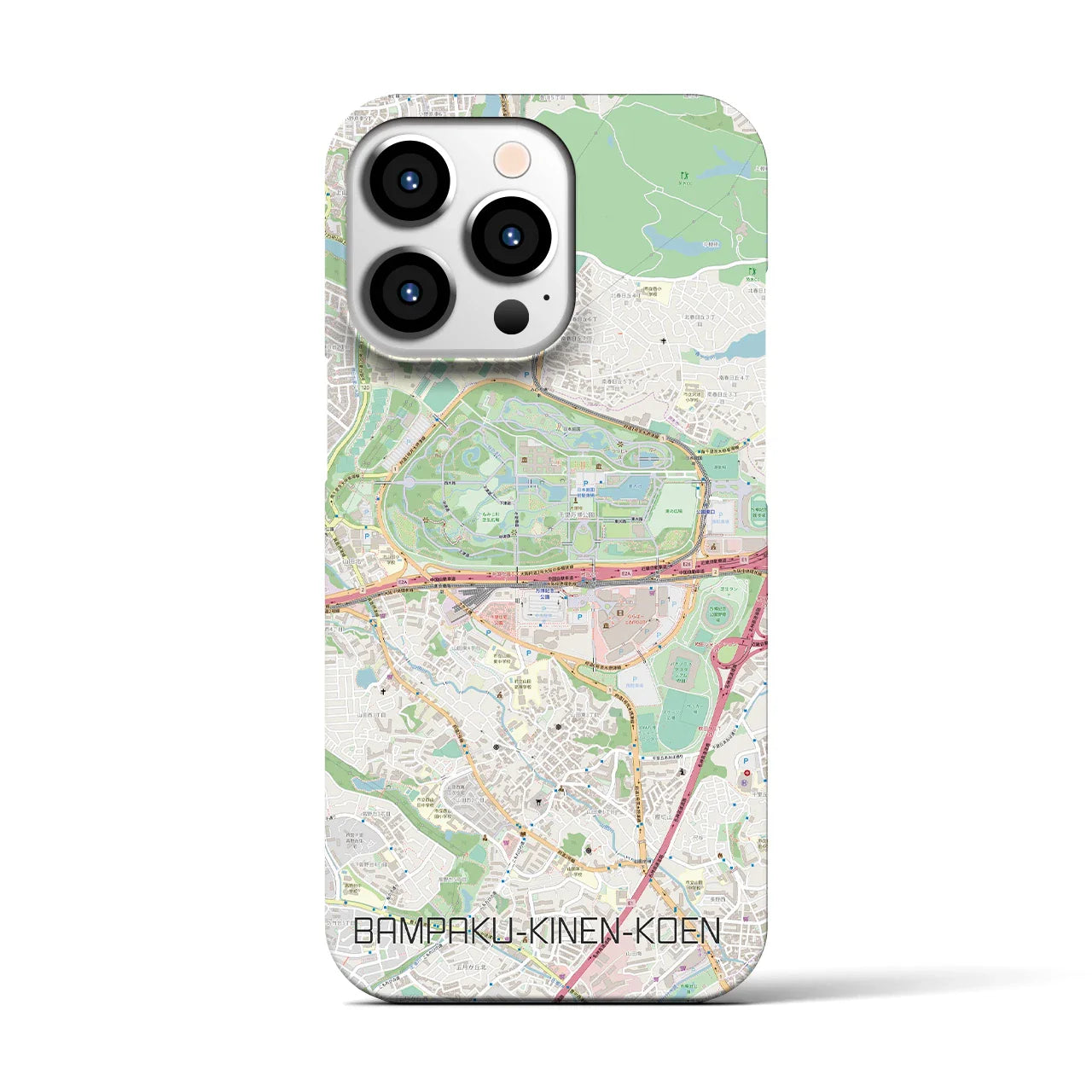 【万博記念公園(大阪府)】地図柄iPhoneケース(バックカバータイプ)