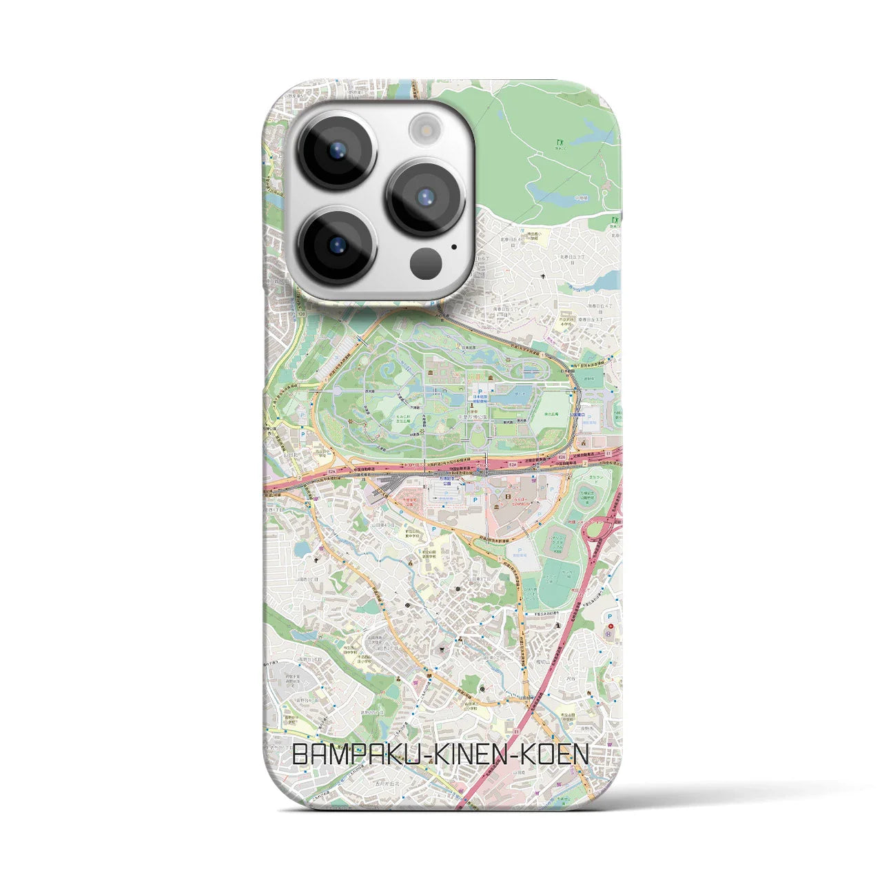 【万博記念公園(大阪府)】地図柄iPhoneケース(バックカバータイプ)