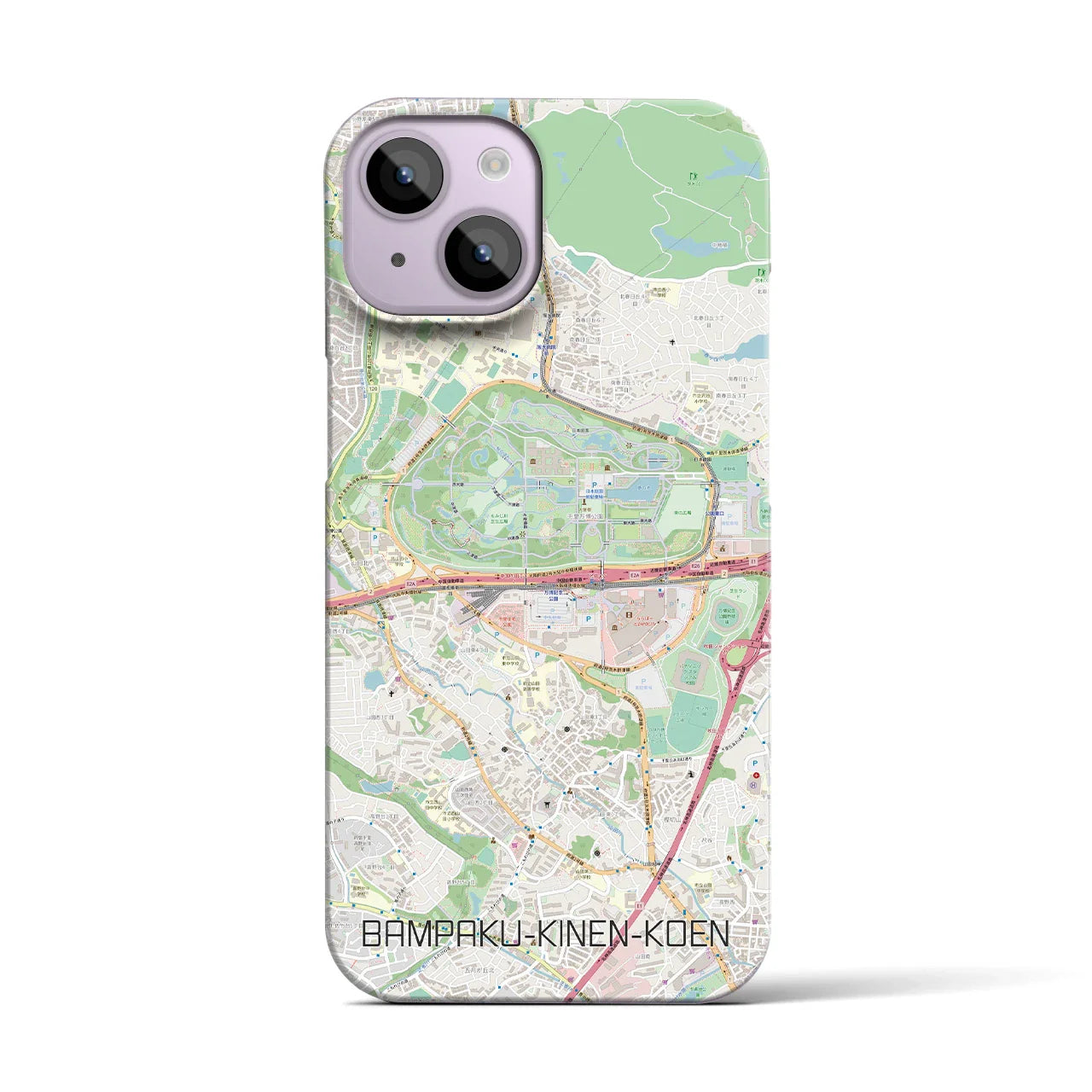 【万博記念公園(大阪府)】地図柄iPhoneケース(バックカバータイプ)