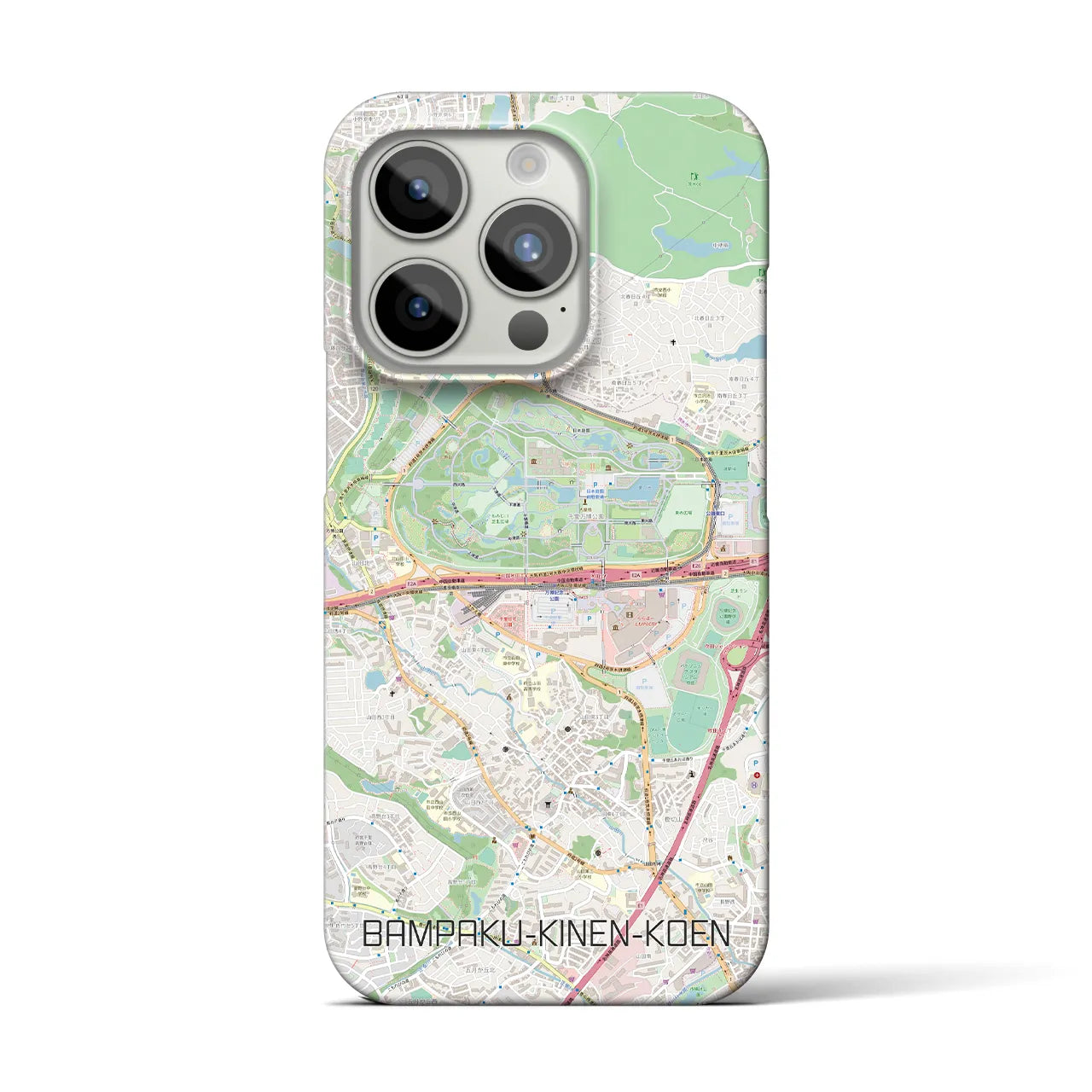 【万博記念公園(大阪府)】地図柄iPhoneケース(バックカバータイプ)