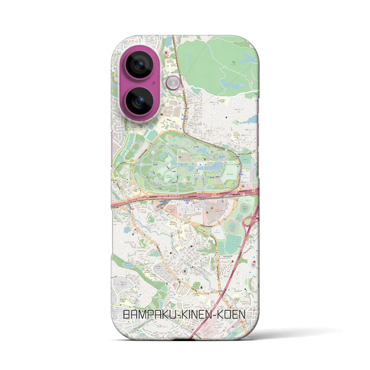 【万博記念公園(大阪府)】地図柄iPhoneケース(バックカバータイプ)