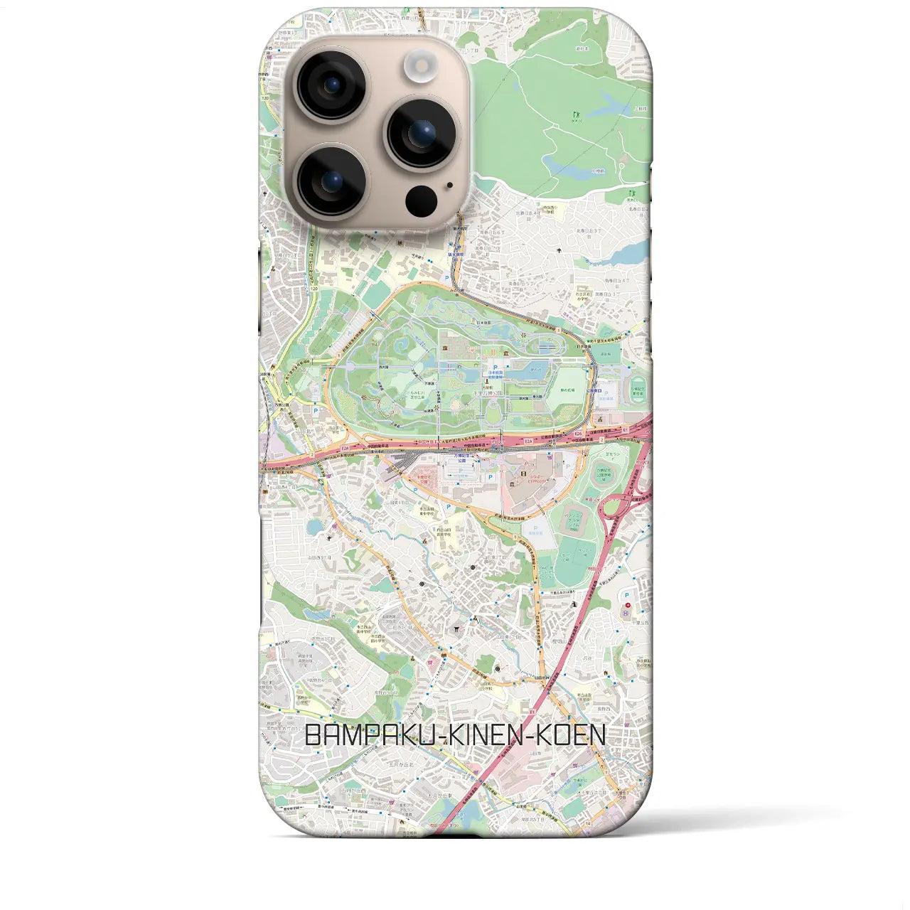【万博記念公園(大阪府)】地図柄iPhoneケース(バックカバータイプ)