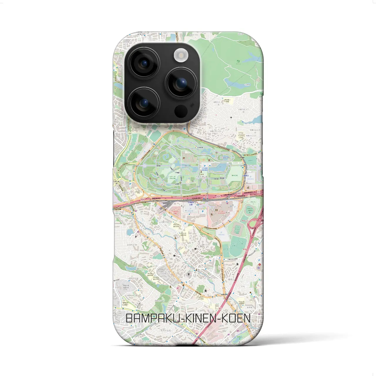 【万博記念公園(大阪府)】地図柄iPhoneケース(バックカバータイプ)