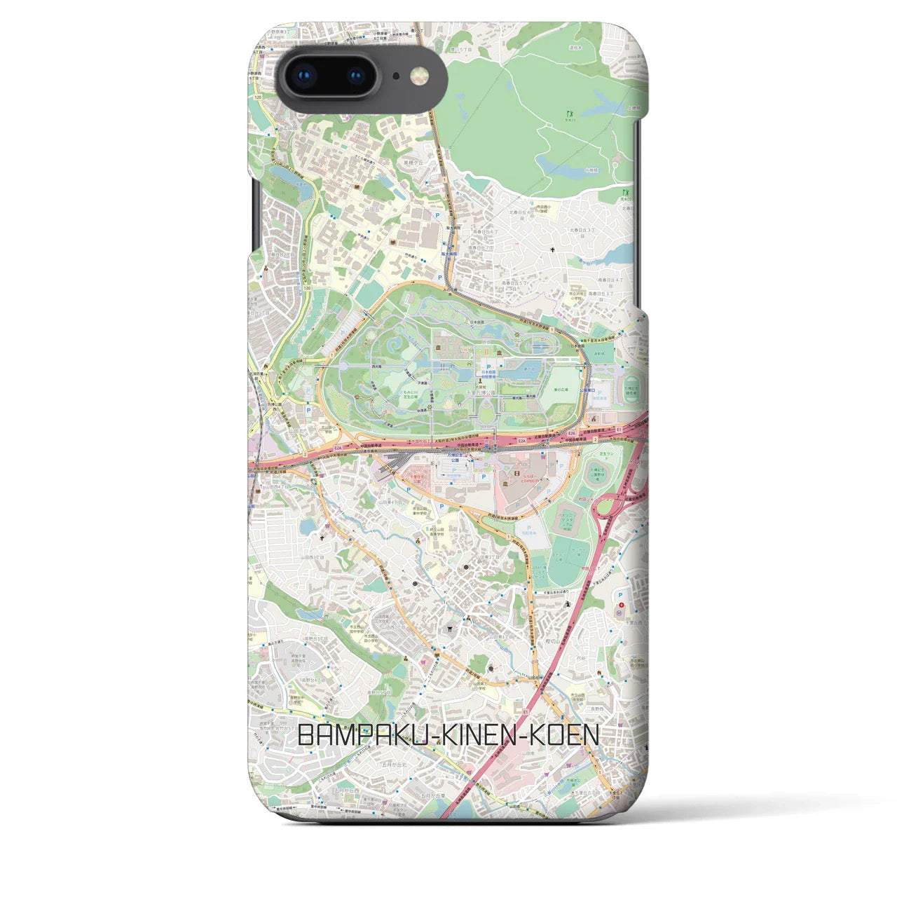 【万博記念公園(大阪府)】地図柄iPhoneケース(バックカバータイプ)