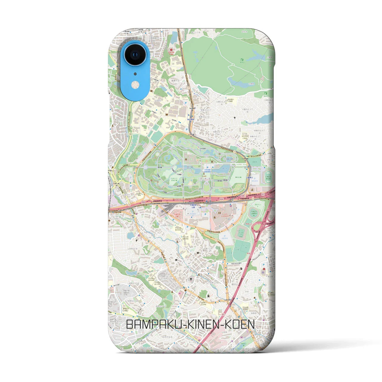 【万博記念公園(大阪府)】地図柄iPhoneケース(バックカバータイプ)