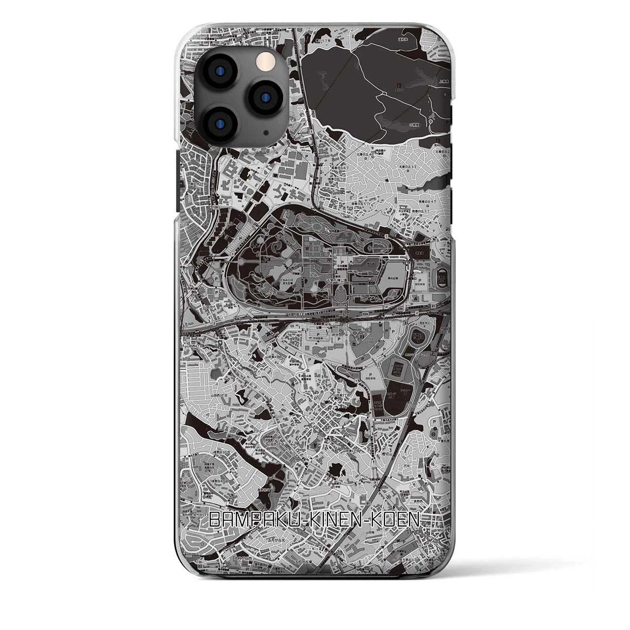 【万博記念公園(大阪府)】地図柄iPhoneケース(クリアタイプ)