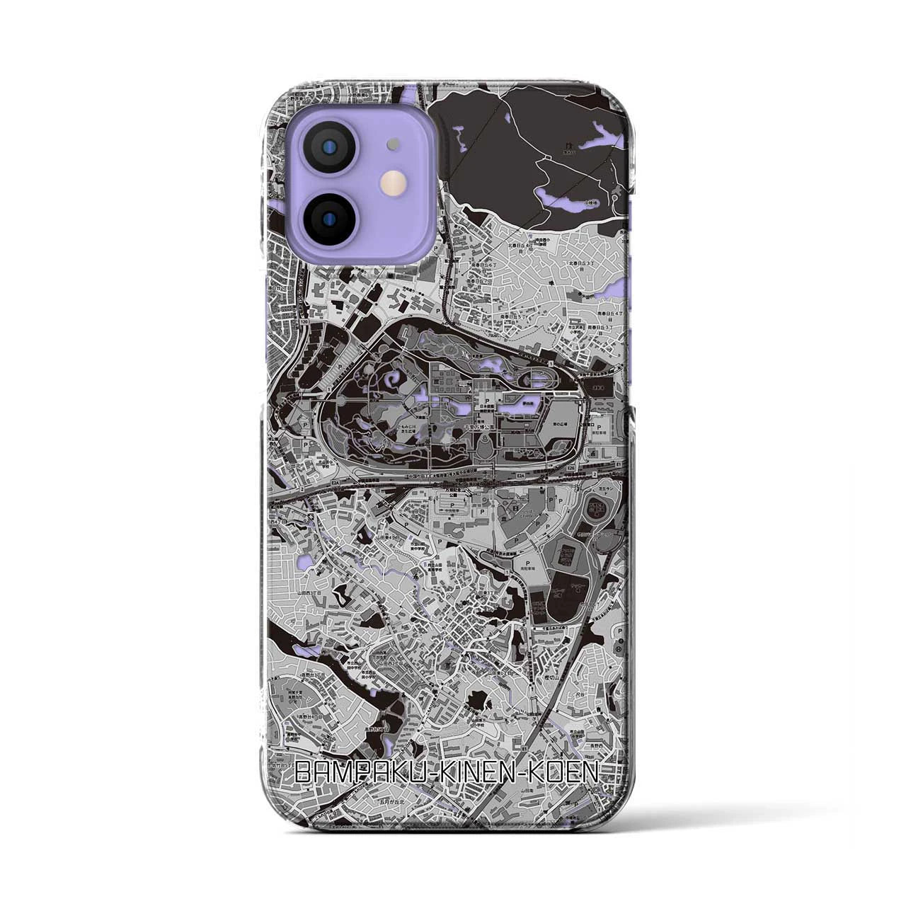 【万博記念公園(大阪府)】地図柄iPhoneケース(クリアタイプ)