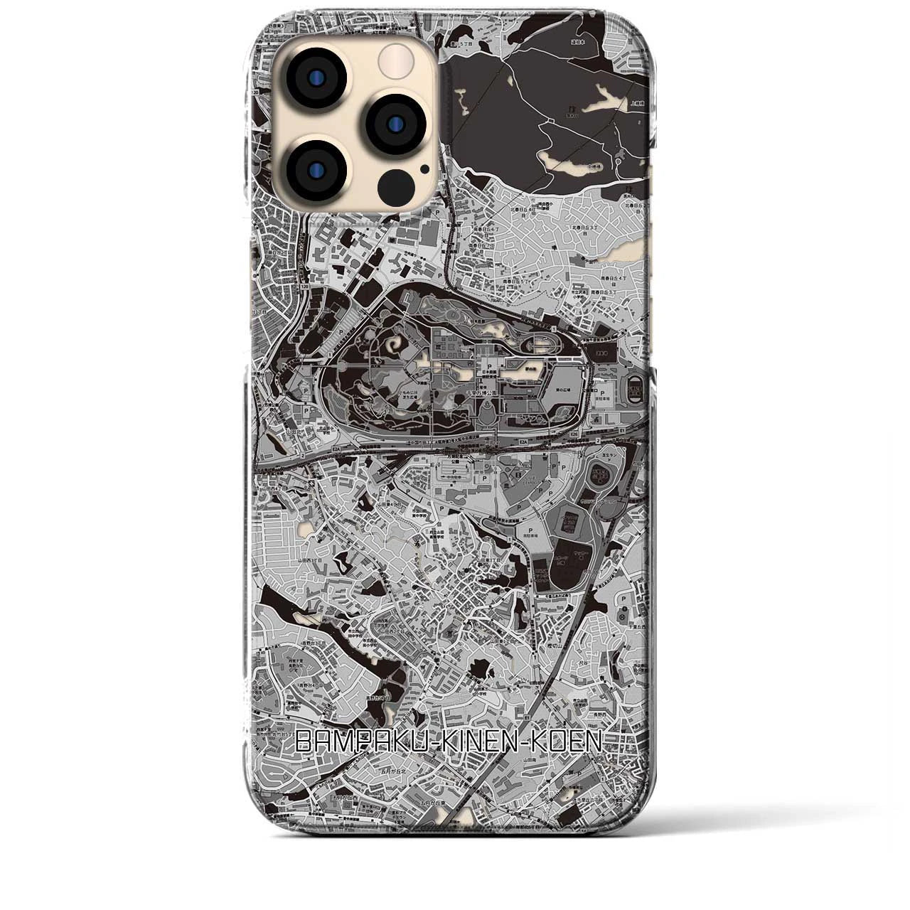 【万博記念公園(大阪府)】地図柄iPhoneケース(クリアタイプ)