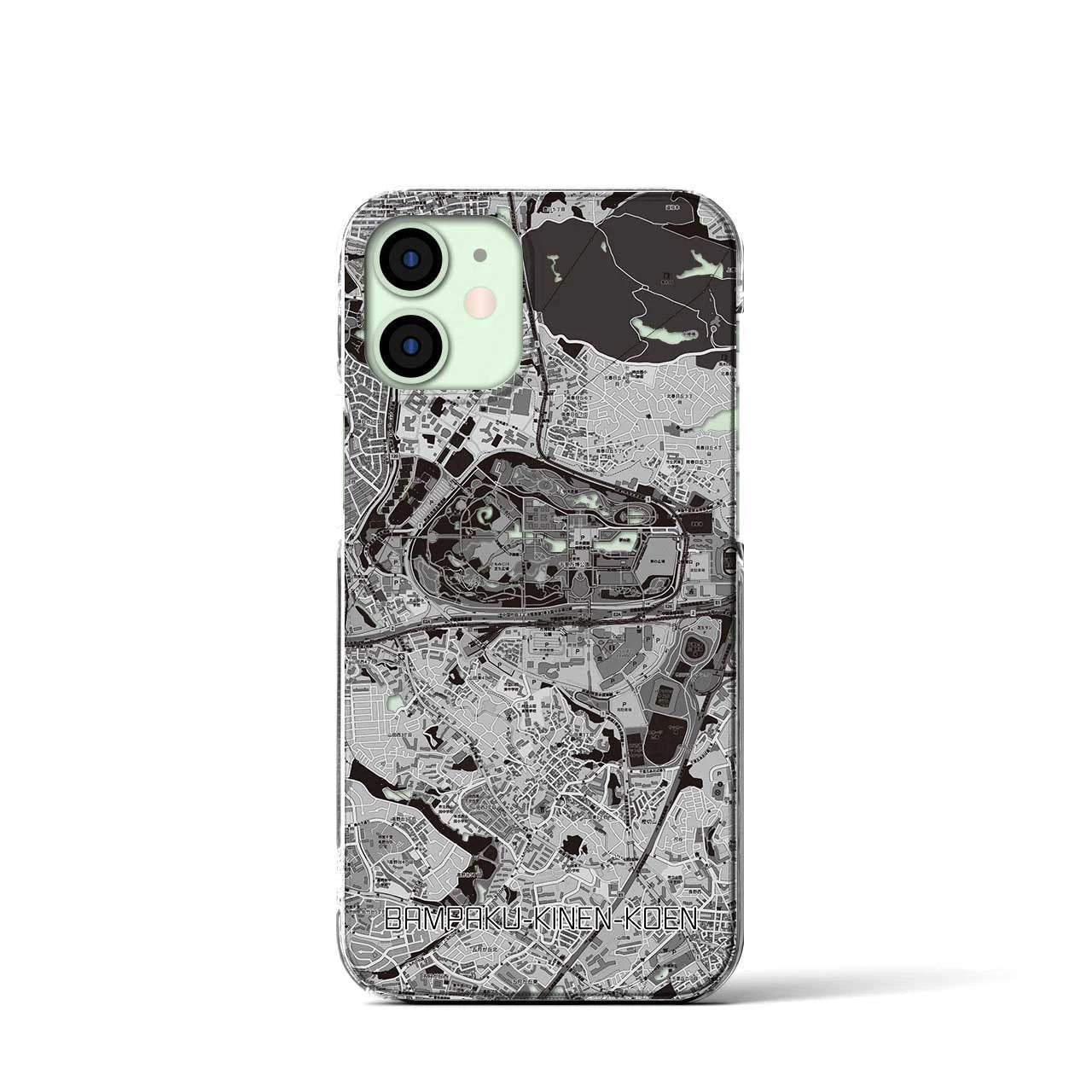 【万博記念公園(大阪府)】地図柄iPhoneケース(クリアタイプ)