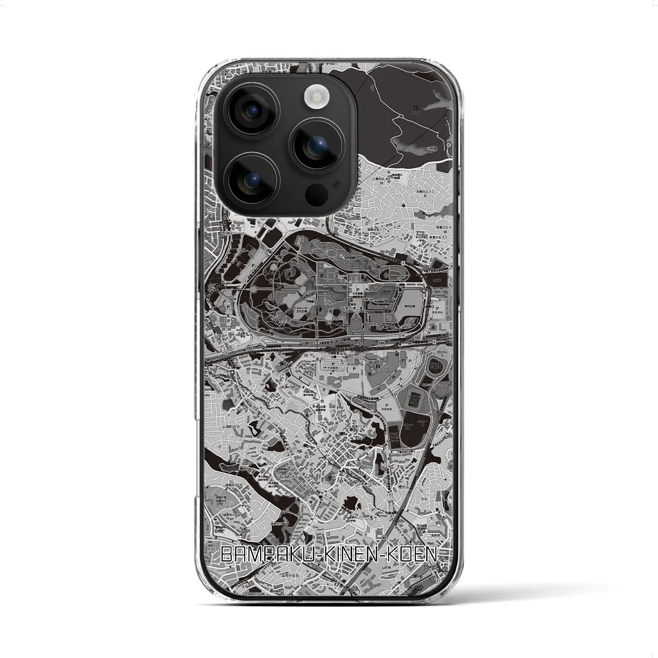 【万博記念公園(大阪府)】地図柄iPhoneケース(クリアタイプ)