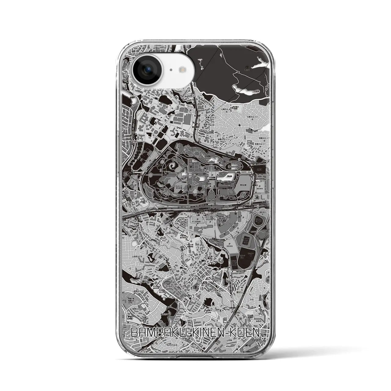 【万博記念公園(大阪府)】地図柄iPhoneケース(クリアタイプ)