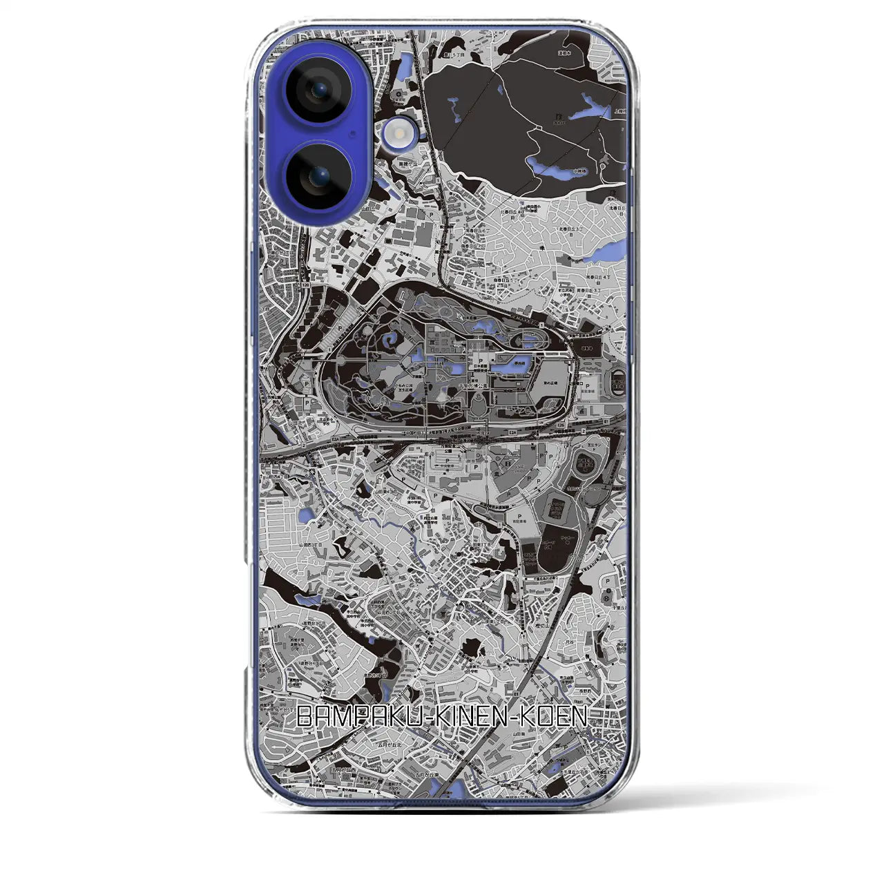 【万博記念公園(大阪府)】地図柄iPhoneケース(クリアタイプ)