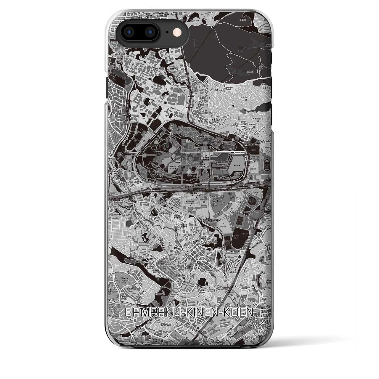 【万博記念公園(大阪府)】地図柄iPhoneケース(クリアタイプ)