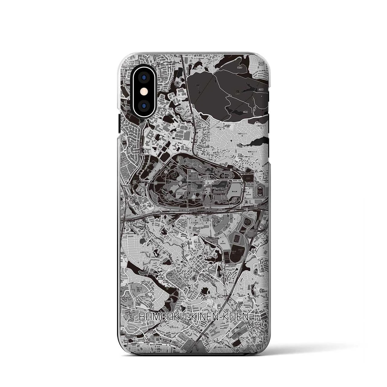 【万博記念公園(大阪府)】地図柄iPhoneケース(クリアタイプ)