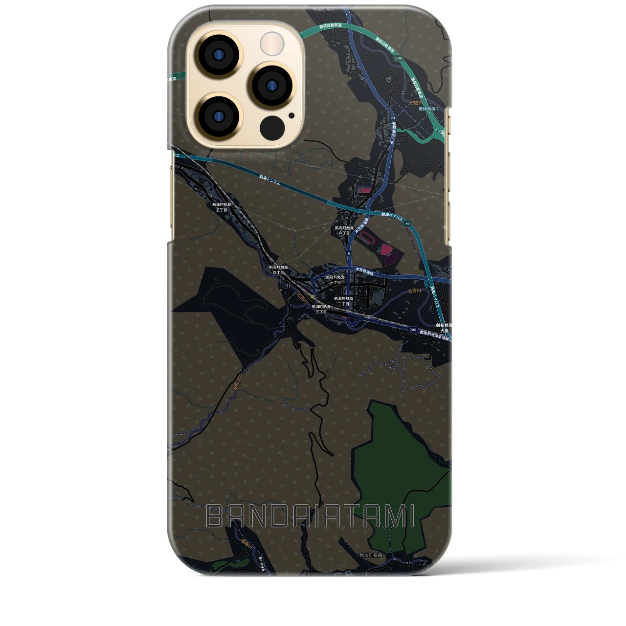 【磐梯熱海(福島県)】地図柄iPhoneケース(バックカバータイプ)