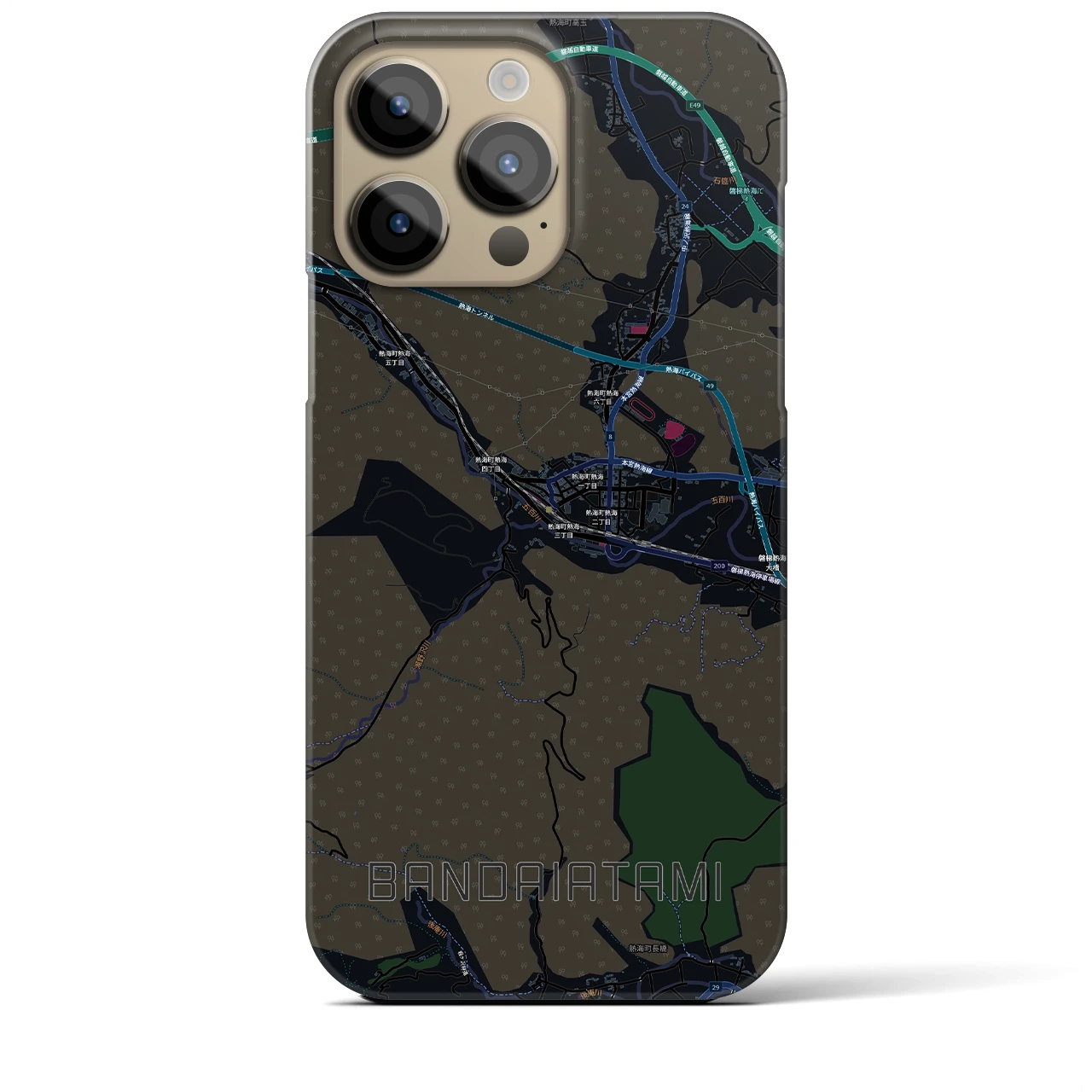 【磐梯熱海(福島県)】地図柄iPhoneケース(バックカバータイプ)