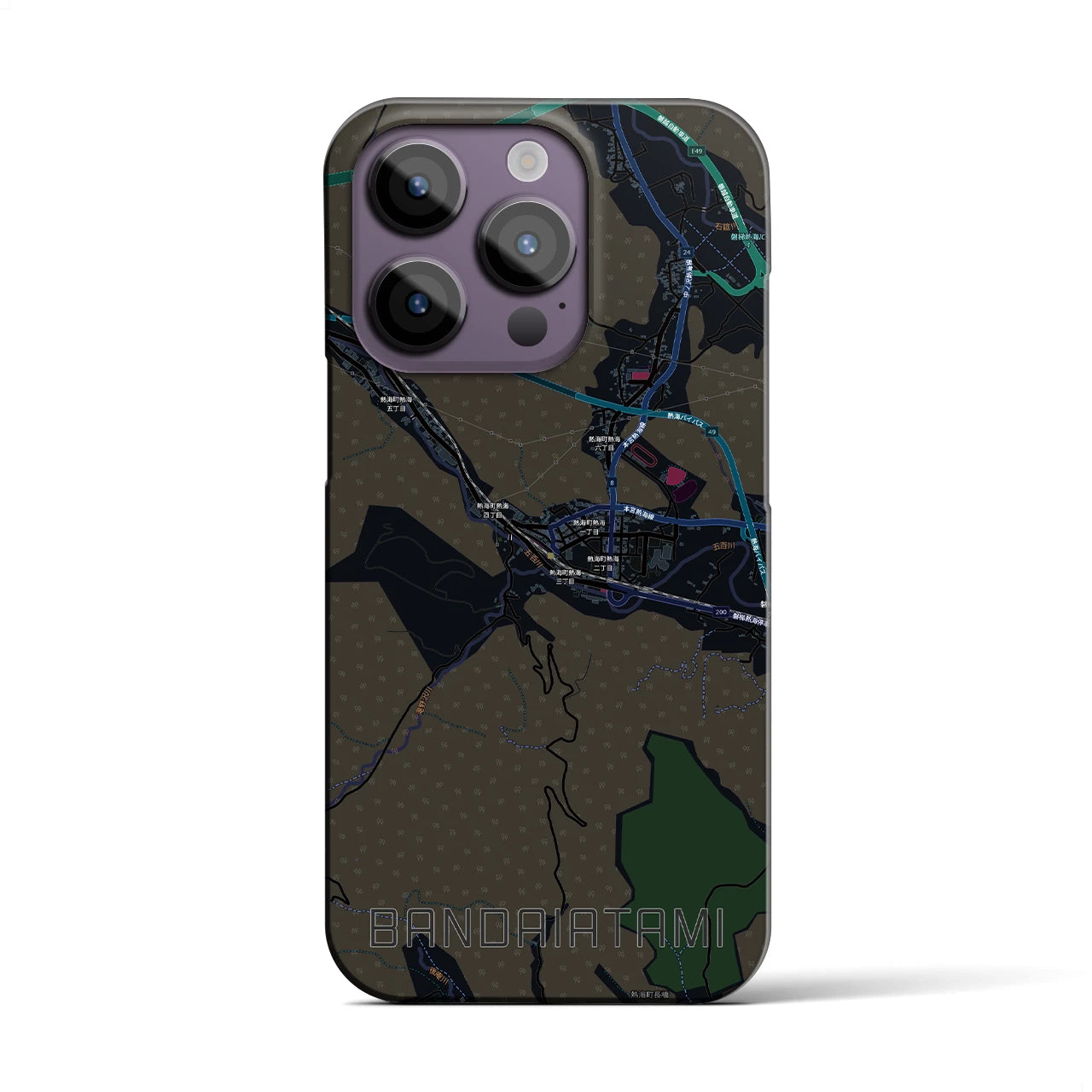 【磐梯熱海(福島県)】地図柄iPhoneケース(バックカバータイプ)
