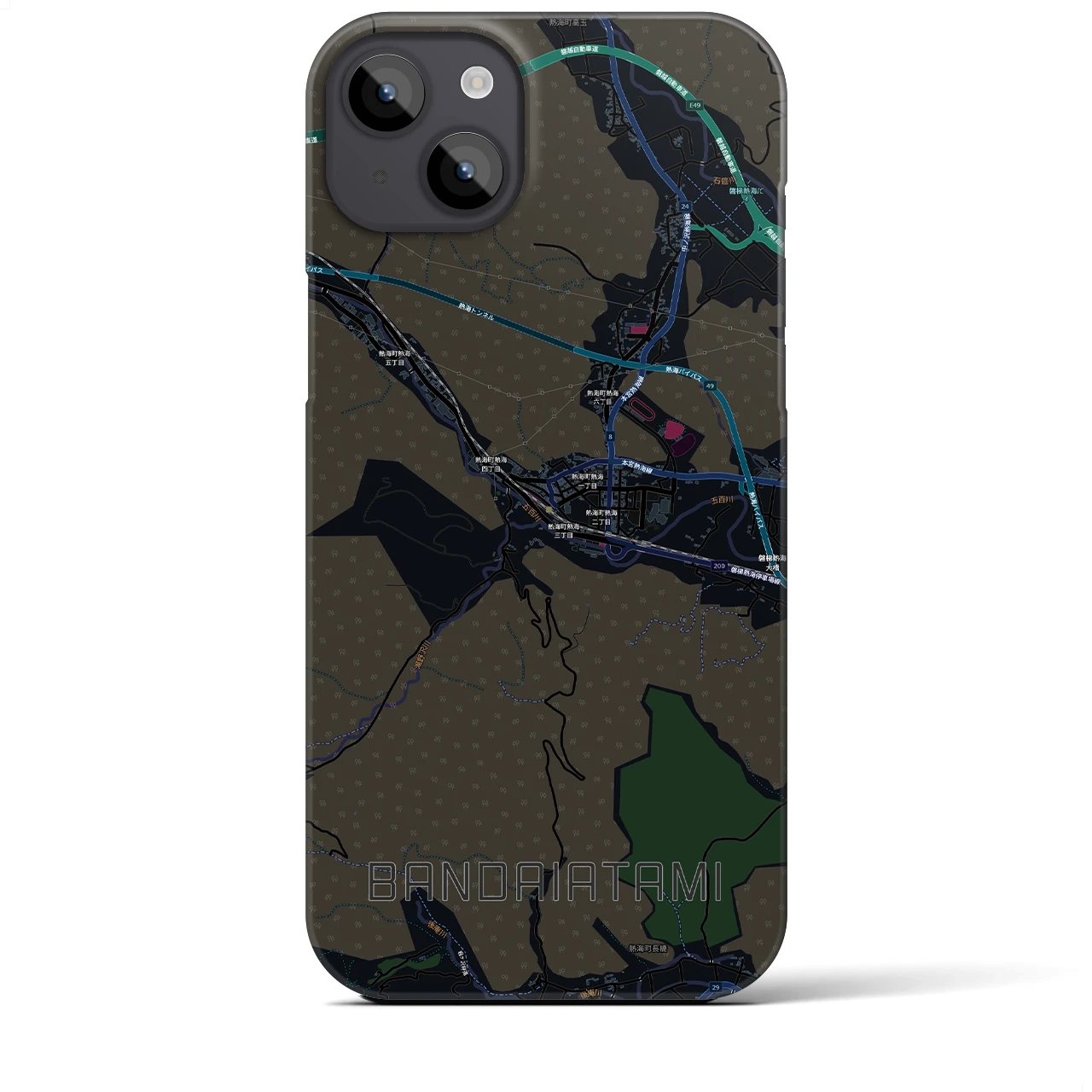 【磐梯熱海(福島県)】地図柄iPhoneケース(バックカバータイプ)