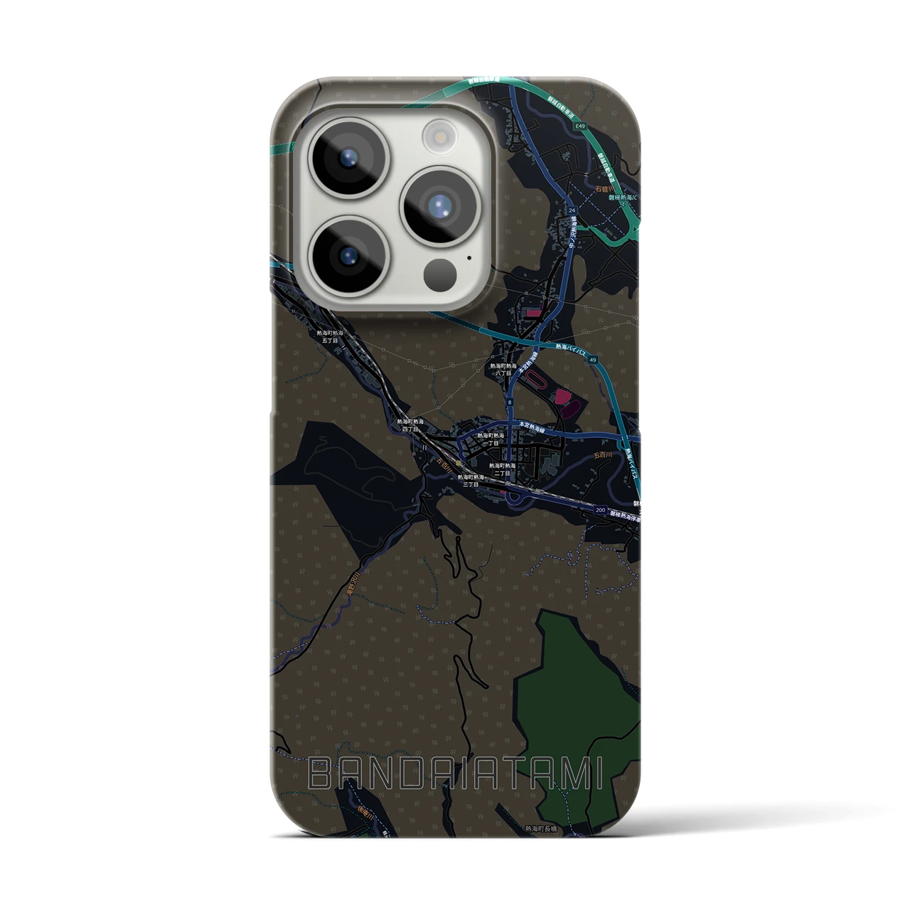 【磐梯熱海(福島県)】地図柄iPhoneケース(バックカバータイプ)