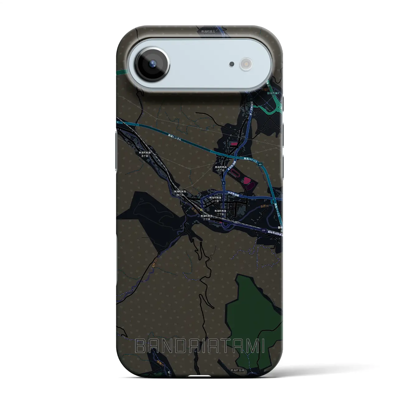 【磐梯熱海(福島県)】地図柄iPhoneケース(バックカバータイプ)