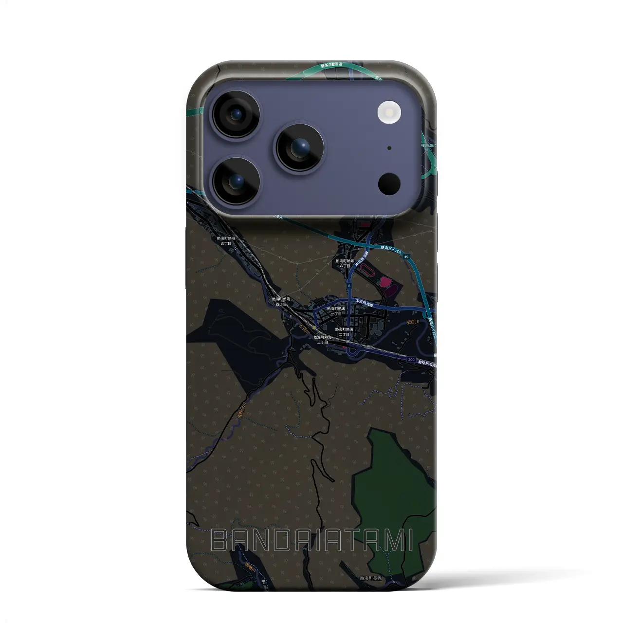 【磐梯熱海(福島県)】地図柄iPhoneケース(バックカバータイプ)
