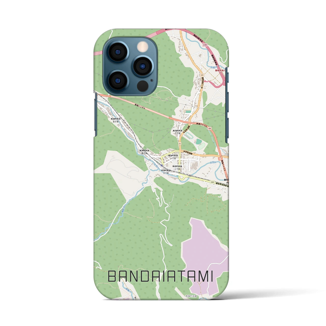 【磐梯熱海(福島県)】地図柄iPhoneケース(バックカバータイプ)