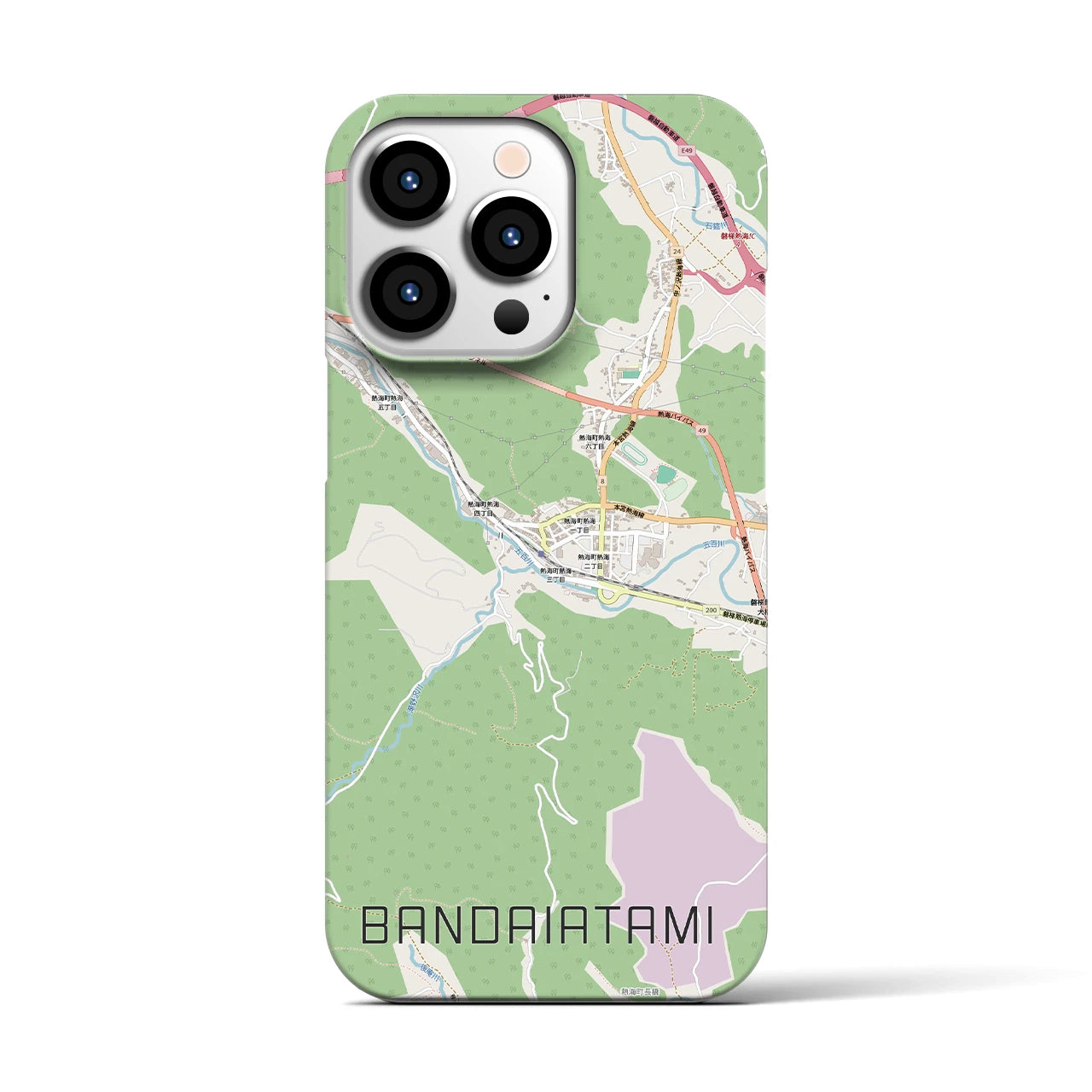 【磐梯熱海(福島県)】地図柄iPhoneケース(バックカバータイプ)