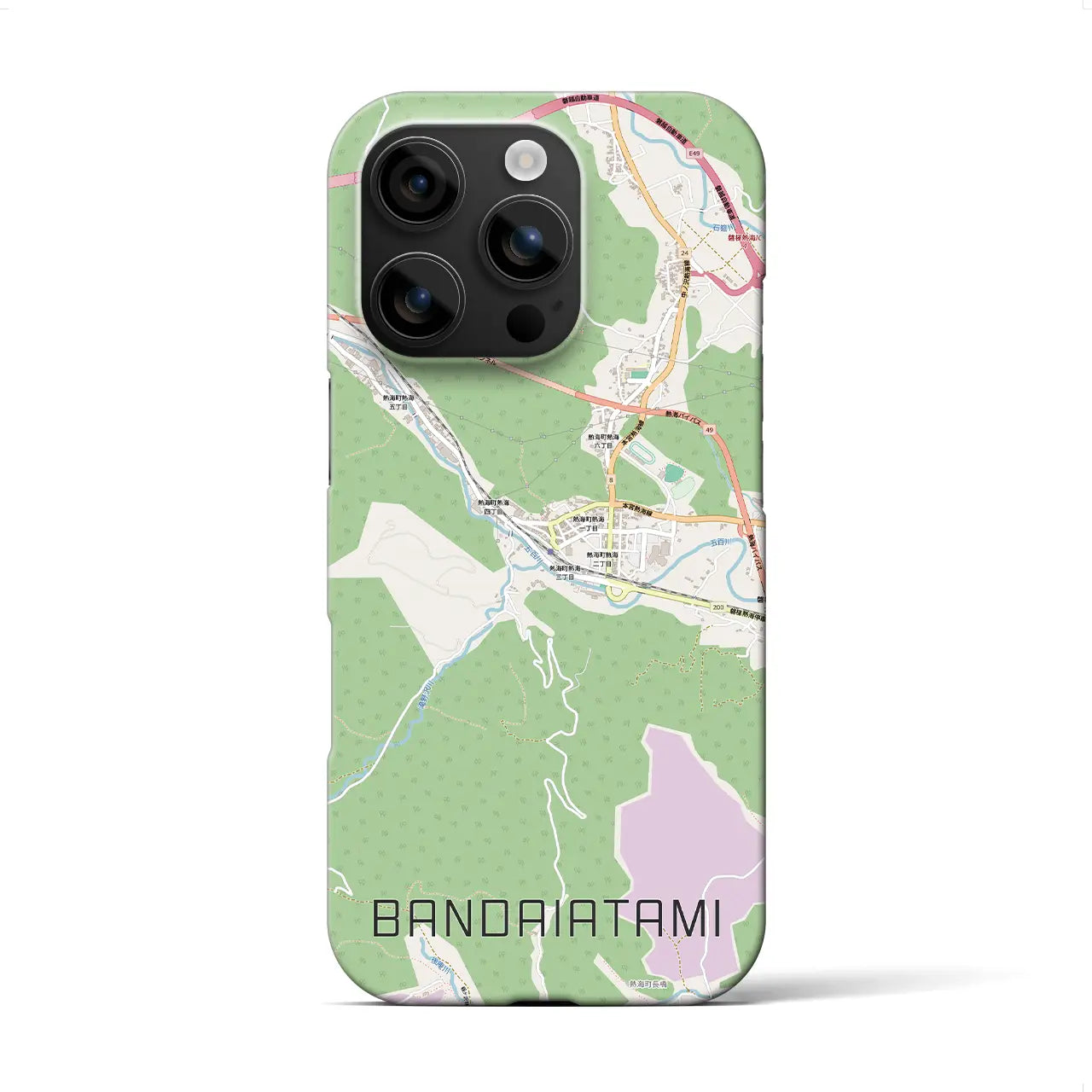 【磐梯熱海(福島県)】地図柄iPhoneケース(バックカバータイプ)