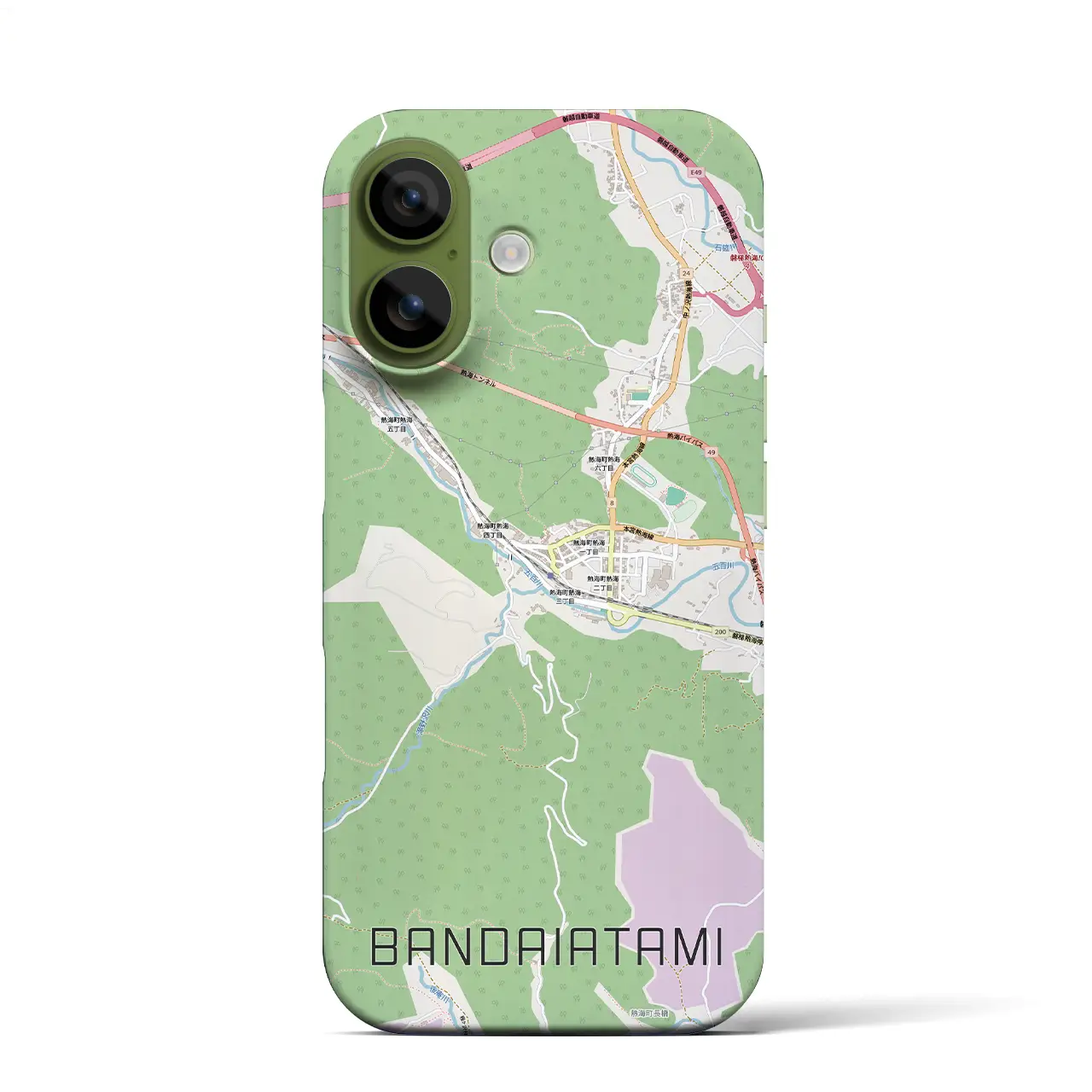 【磐梯熱海(福島県)】地図柄iPhoneケース(バックカバータイプ)