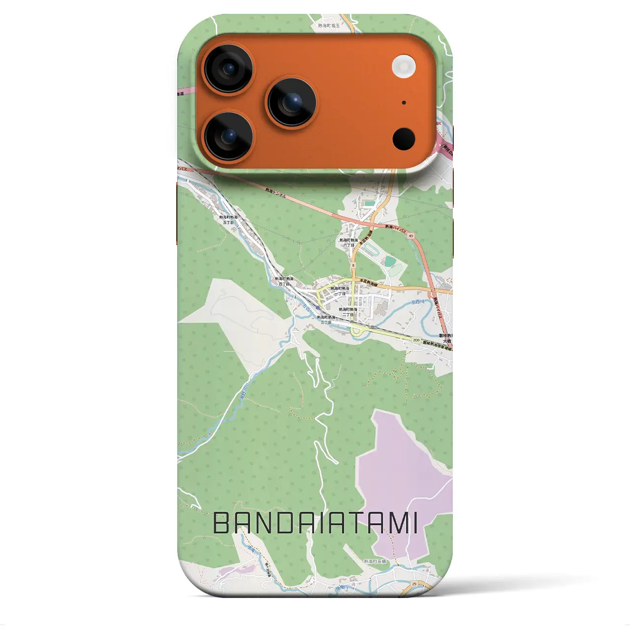 【磐梯熱海(福島県)】地図柄iPhoneケース(バックカバータイプ)ブラック・iPhone 17 Pro Max 用