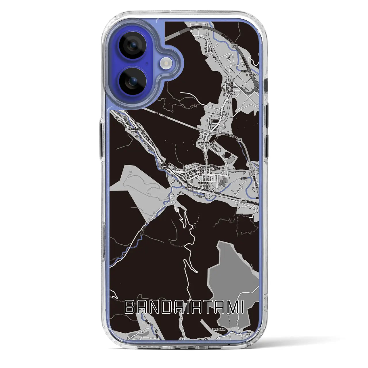 【磐梯熱海(福島県)】地図柄iPhoneケース(MagSafeタイプ)