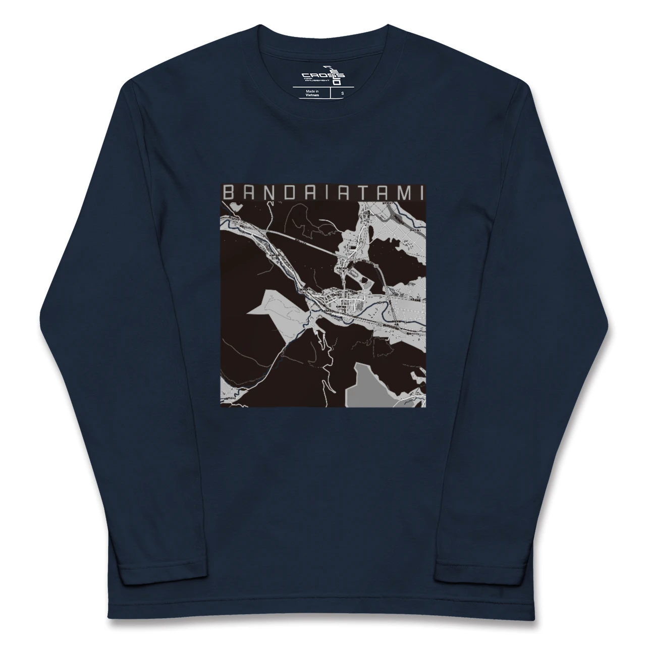 【磐梯熱海(福島県)】地図柄ロングスリーブTシャツ