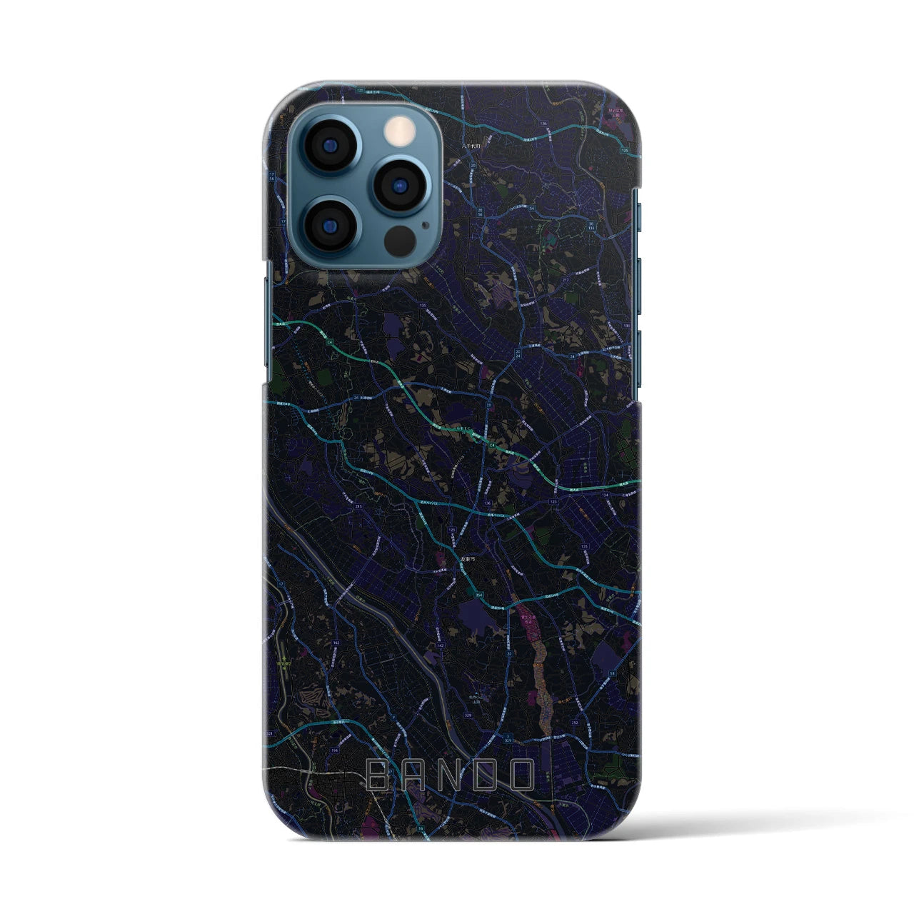 【坂東(茨城県)】地図柄iPhoneケース(バックカバータイプ)