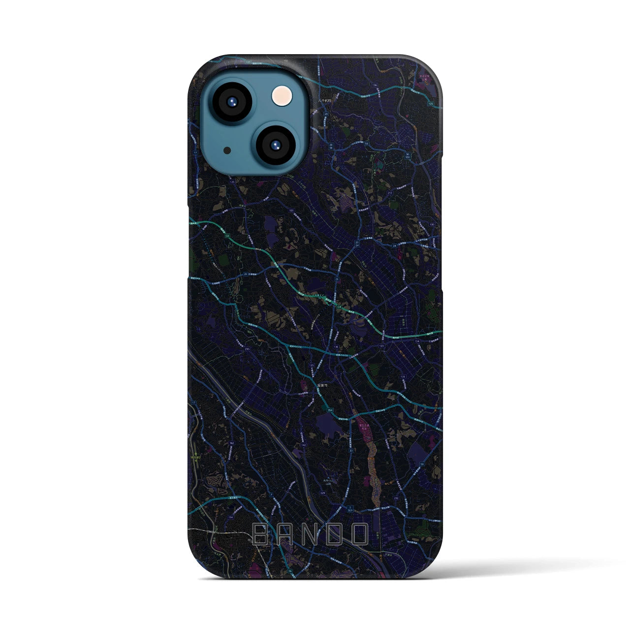 【坂東(茨城県)】地図柄iPhoneケース(バックカバータイプ)
