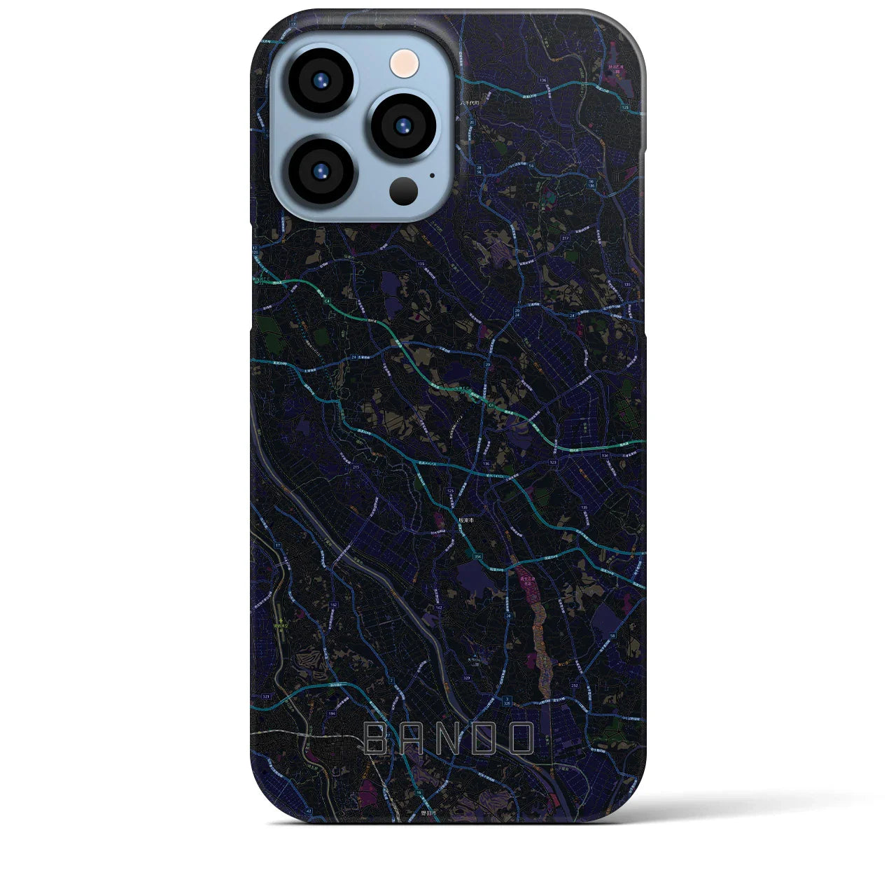 【坂東(茨城県)】地図柄iPhoneケース(バックカバータイプ)