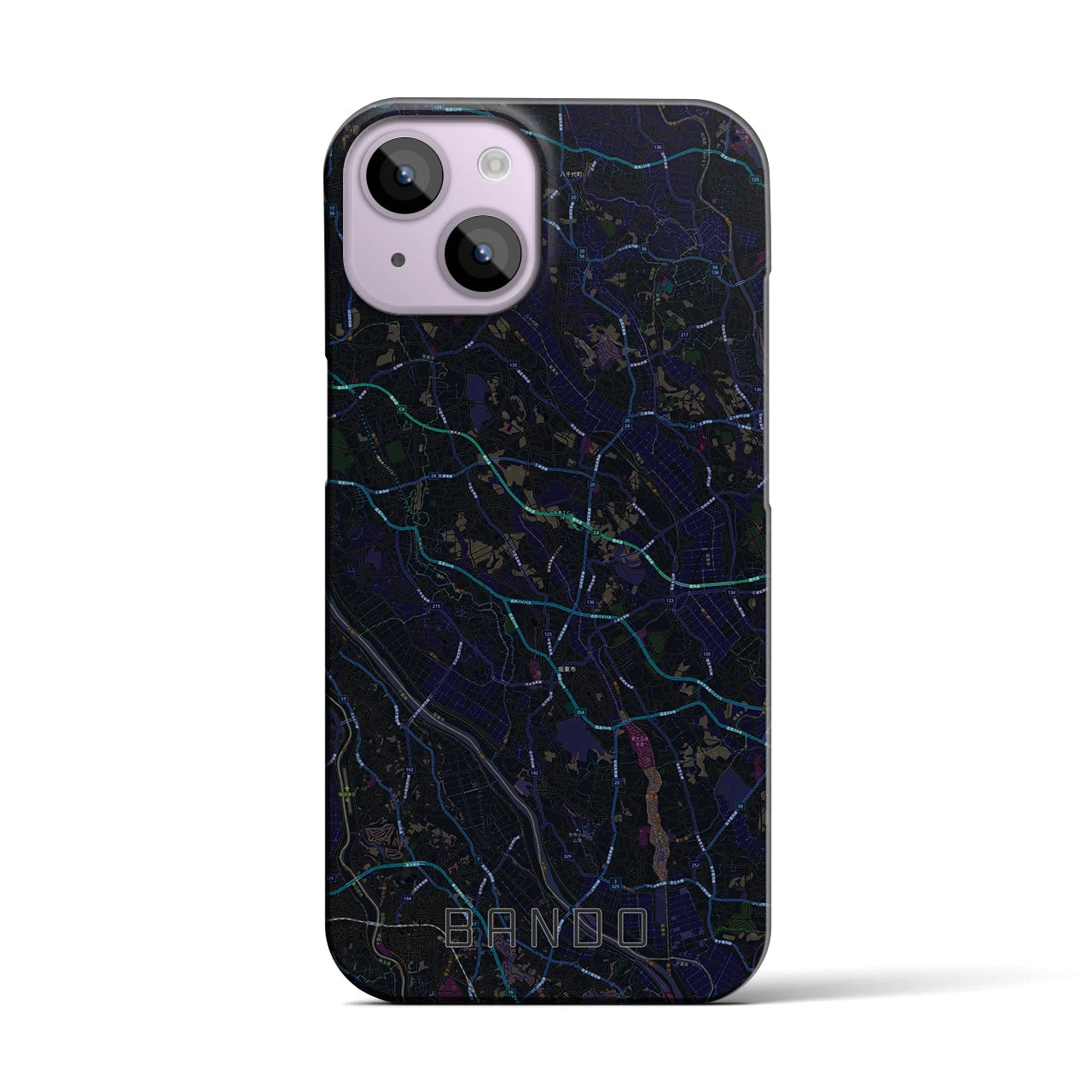 【坂東(茨城県)】地図柄iPhoneケース(バックカバータイプ)