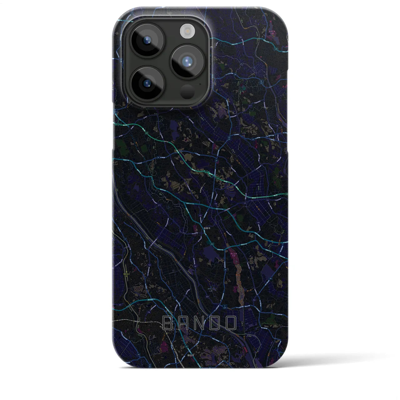 【坂東(茨城県)】地図柄iPhoneケース(バックカバータイプ)