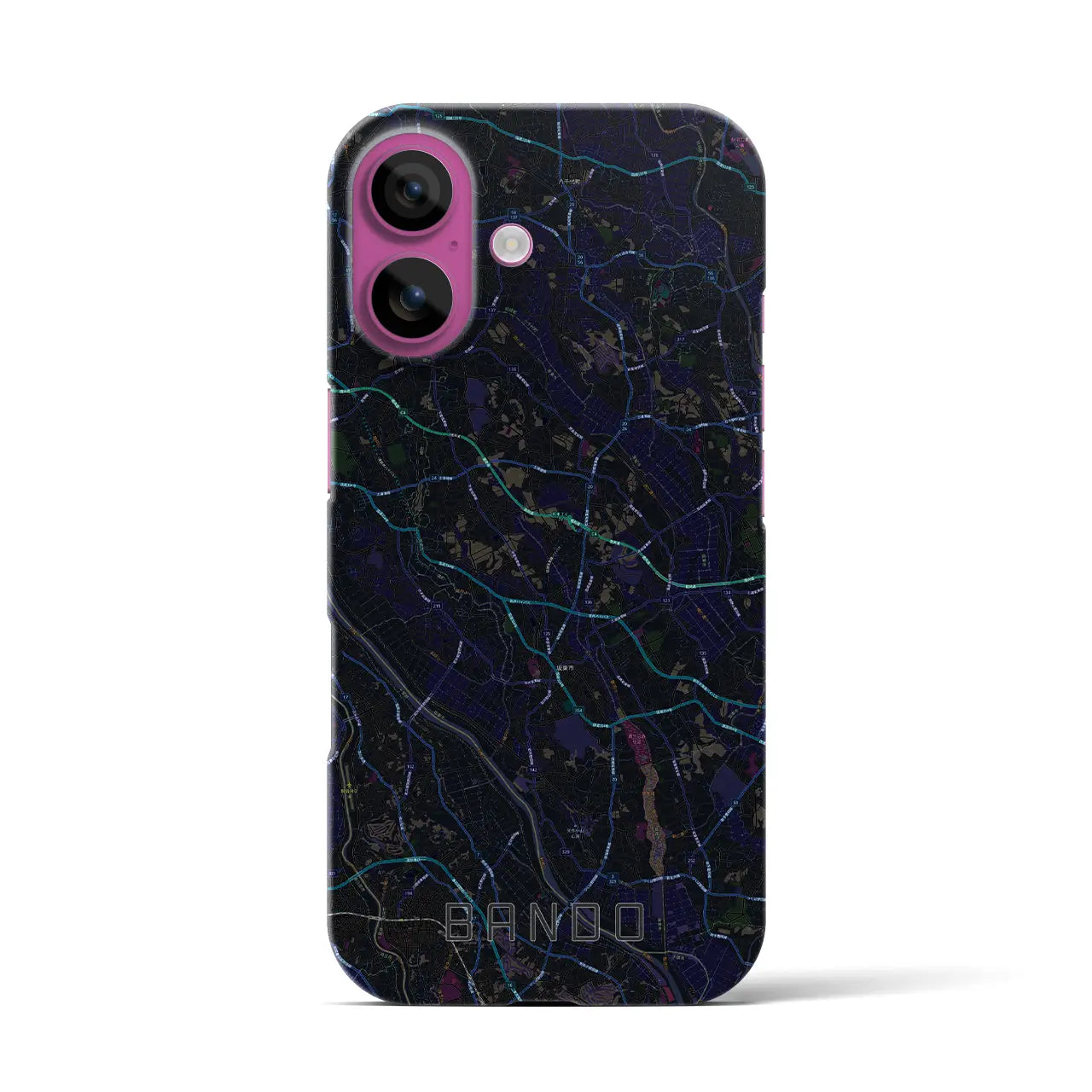 【坂東(茨城県)】地図柄iPhoneケース(バックカバータイプ)