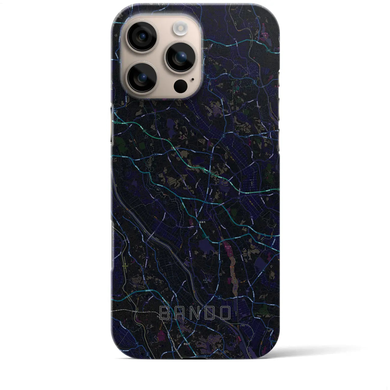 【坂東(茨城県)】地図柄iPhoneケース(バックカバータイプ)