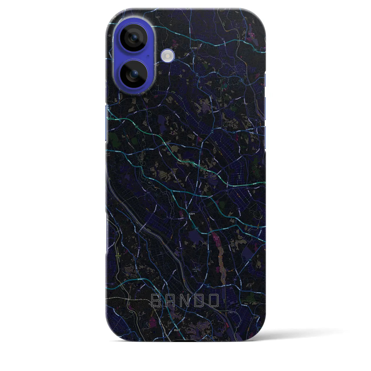 【坂東(茨城県)】地図柄iPhoneケース(バックカバータイプ)
